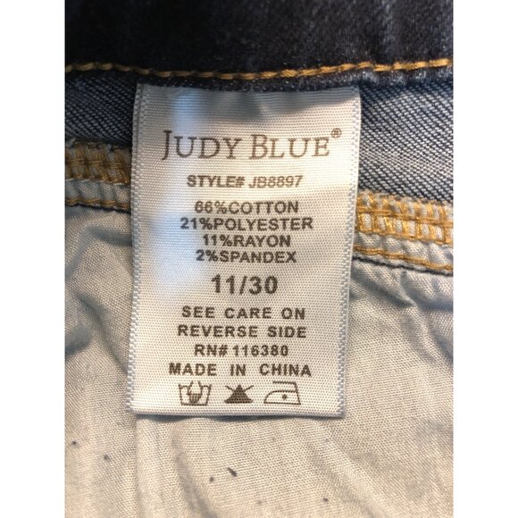 Judy Blue Flare Fit High Rise Blue Denim Jeans Size 11 - Picture 11 of 11